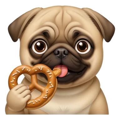 Pug with pretzel sticker