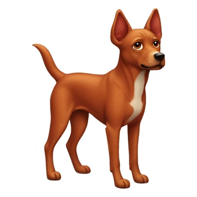 red dog with pointed ears sticker