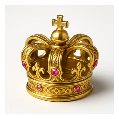 small crown golden with pink gems sticker
