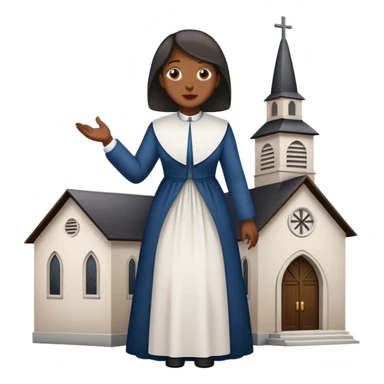 Black church lady standing sticker