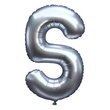 The number 30 as realistic silver balloons sticker