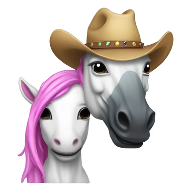 alien unicorn with cowboy h sticker