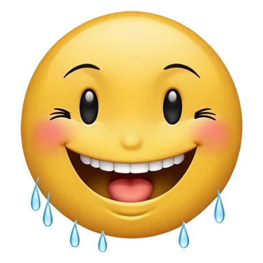 Repeat the smiley from the iPhone, which laughs to tears, but add eyelashes to it sticker