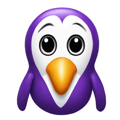 Pinguin kiss purple sticker
