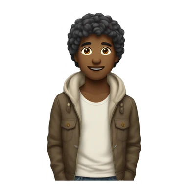 Garçon aux cheveux long châtains  sticker