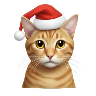 Cat wearing a Christmas hat  sticker
