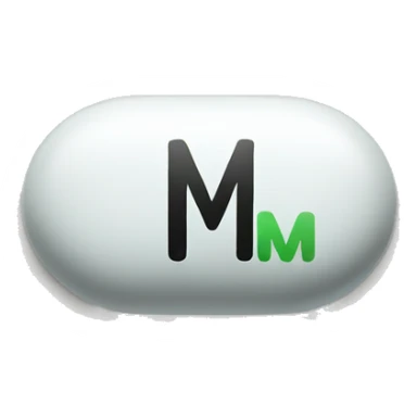 Pill with m logo on it sticker