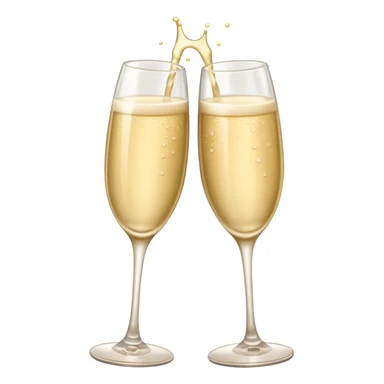 
2 light beige champagne glasses are knocked against each other sticker