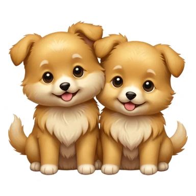 Two puppy best friends super super cute and excited sticker