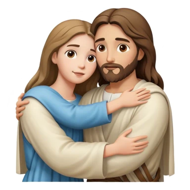 Jesus hugs a girl sticker