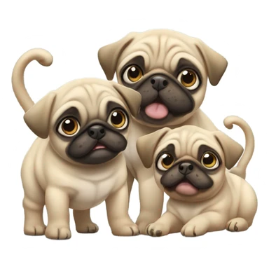 Cute pug puppies  sticker