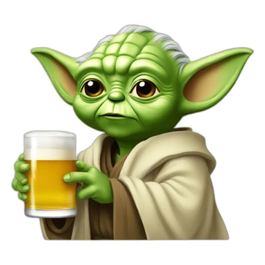 Yoda buvant une bière sticker