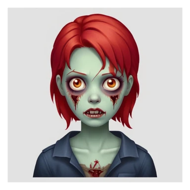 Zombie girl with red hair sticker