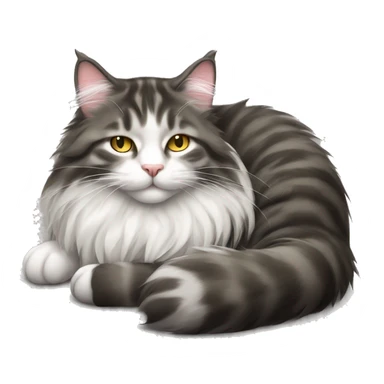 sleeping norwegian forest cat sticker