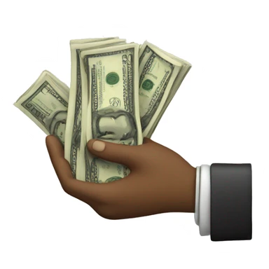 Hands saying bye with money  sticker