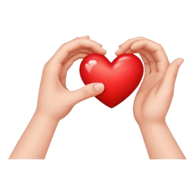 two hands giving and receiving a heart sticker