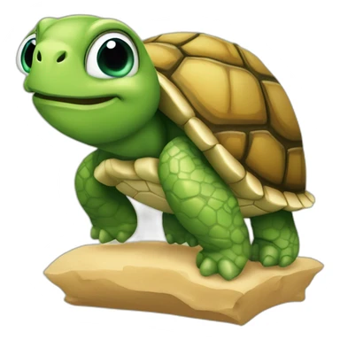 Une tortue donne la nouritture sticker