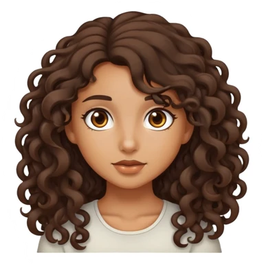 tan girl with long curly dark brown hair sticker