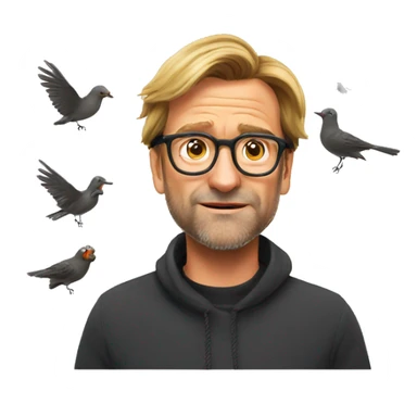 Klopp dizzy with birds around head sticker
