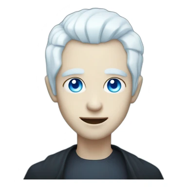 pale vampire with white hair and light blue eyes sticker