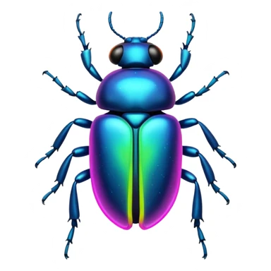 Neon beetle with aura trail sticker