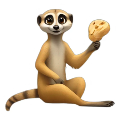 A meerkat with a peanut in his hand sticker