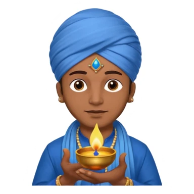 diwali man with blue turban and diwali sticker