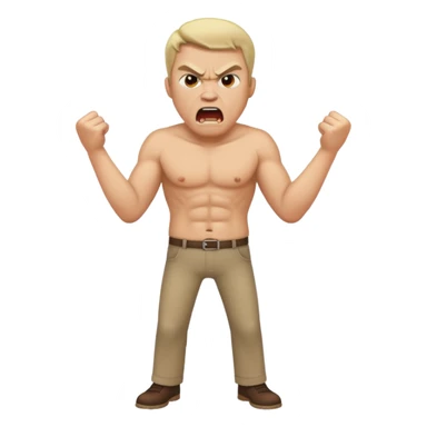 rude man screaming, full body sticker