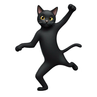 Black cat dancing  sticker