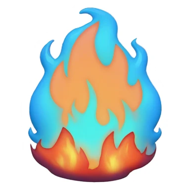 fire with JITTERY JADE and VAPORWAVE BLUE colors sticker