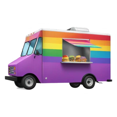 Rainbow food truck sticker