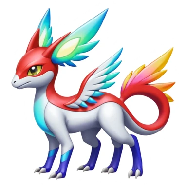 Shiny Colorful Meloetta-Latias-Koraidon-Peppercat-Wargreymon-Protogen-Pokémon-Digimon-Fakémon-fusion-hybrid-creature sticker