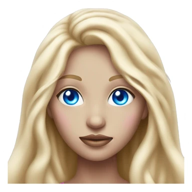 magical diva with thin pink andromedan face long blonde hair and blue eyes glowing third eye sticker