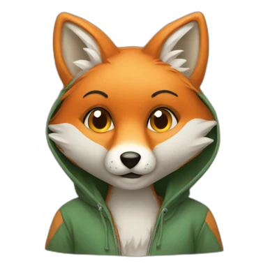 Fox wearing a hoodie sticker