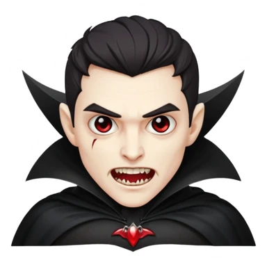 Vampire – Pale figure with fangs and cape sticker