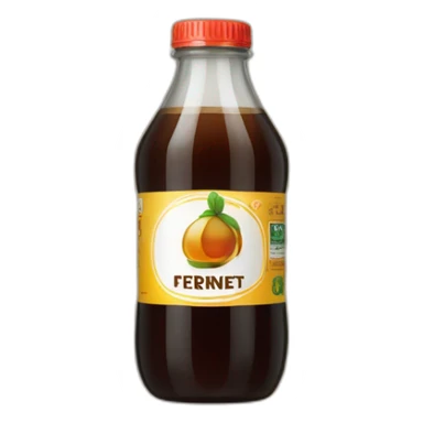 Fernet coca in plastic bottle sticker