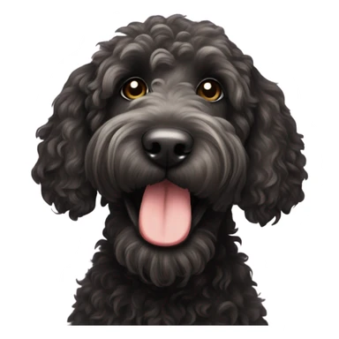 Black labradoodle sticker