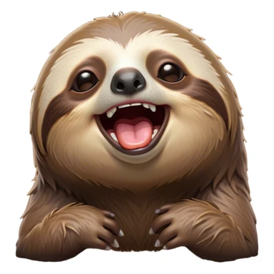Cinematic Cute Yawning Sloth Portrait Emoji, Head tilted slightly with a dramatic, wide-open yawn, showcasing a languid, cuddly form with drowsy, half-closed eyes and an open, relaxed mouth, Simplified yet irresistibly adorable features, highly detailed, glowing with a soft, cozy glow, high shine, relaxed yet expressive, stylized with a dash of whimsical sluggish charm, soft glowing outline, capturing the essence of a drowsy yet affectionate sloth that appears ready to stretch out for a long nap! sticker