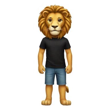 lion in black t-shirt sticker