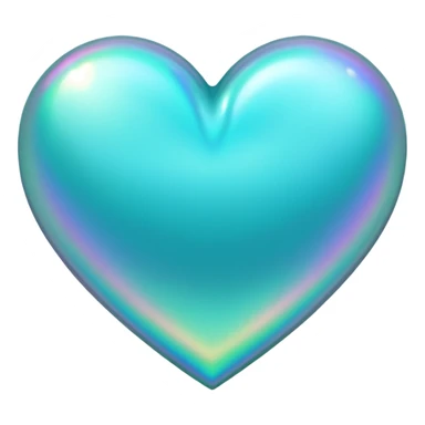 teal heart with a holographic effect sticker
