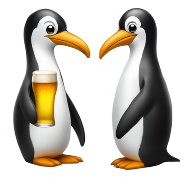 pinguin that holds a beer  sticker