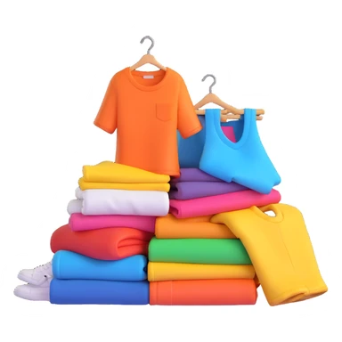 pile of fashionable clothes sticker