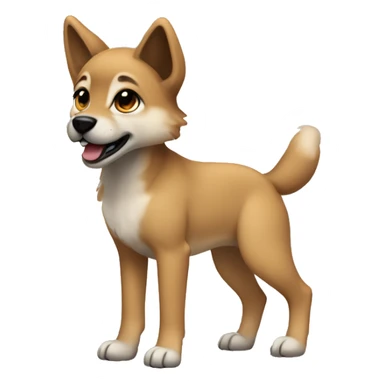 4 short legs a light brown puppy-like wolf with black ears sticker