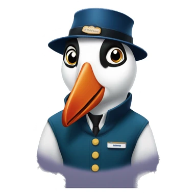 puffin dressed as a hampton inn employee sticker