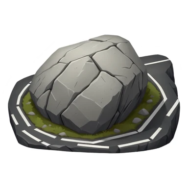 a Boulder in a road  sticker