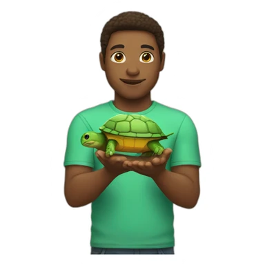 holding a turtle sticker