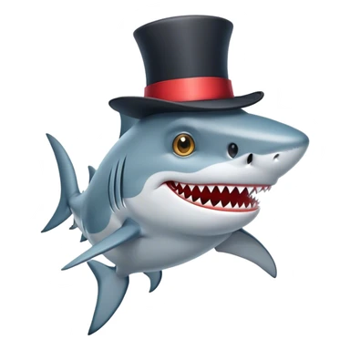 shark with tophat sticker