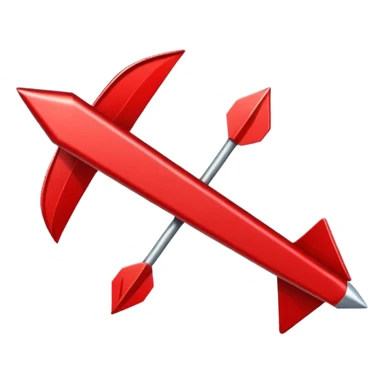 a red arrow ascending diagonally from bottom left to top right, with a shiny finish and subtle shadow for depth sticker