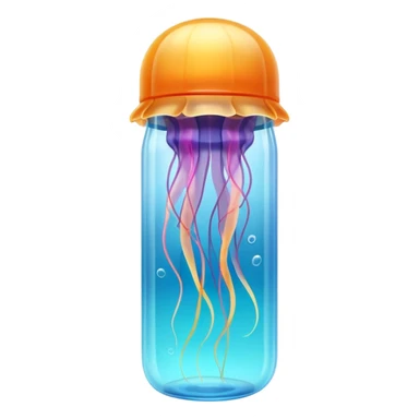 sea jellyfish, plastic bottle sticker