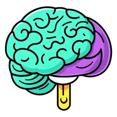 wizard's brain with magical aura sticker